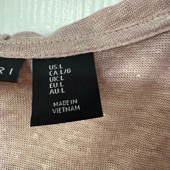 Tahari Women's Mauve100%Linen Hooded Open Front Light Jacket Top Size Large - Picture 9 of 13